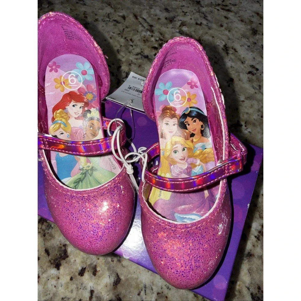 DisneyToddler GirlsPrincess Maryjane Dress Pumps Shoes Purple Size‎ 6T. 4311